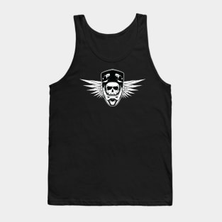 Skull biker with full face helmet. Tank Top